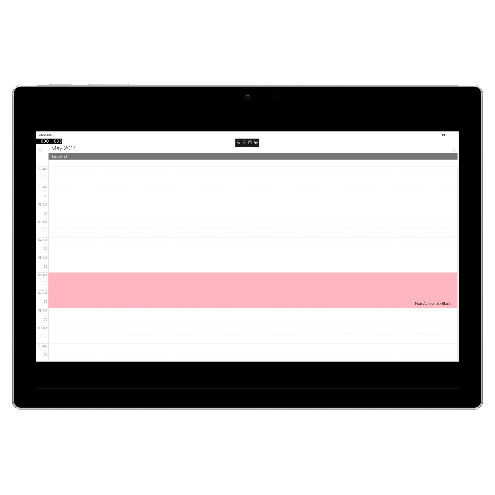 Non-Accessible Timeslots in UWP Schedule