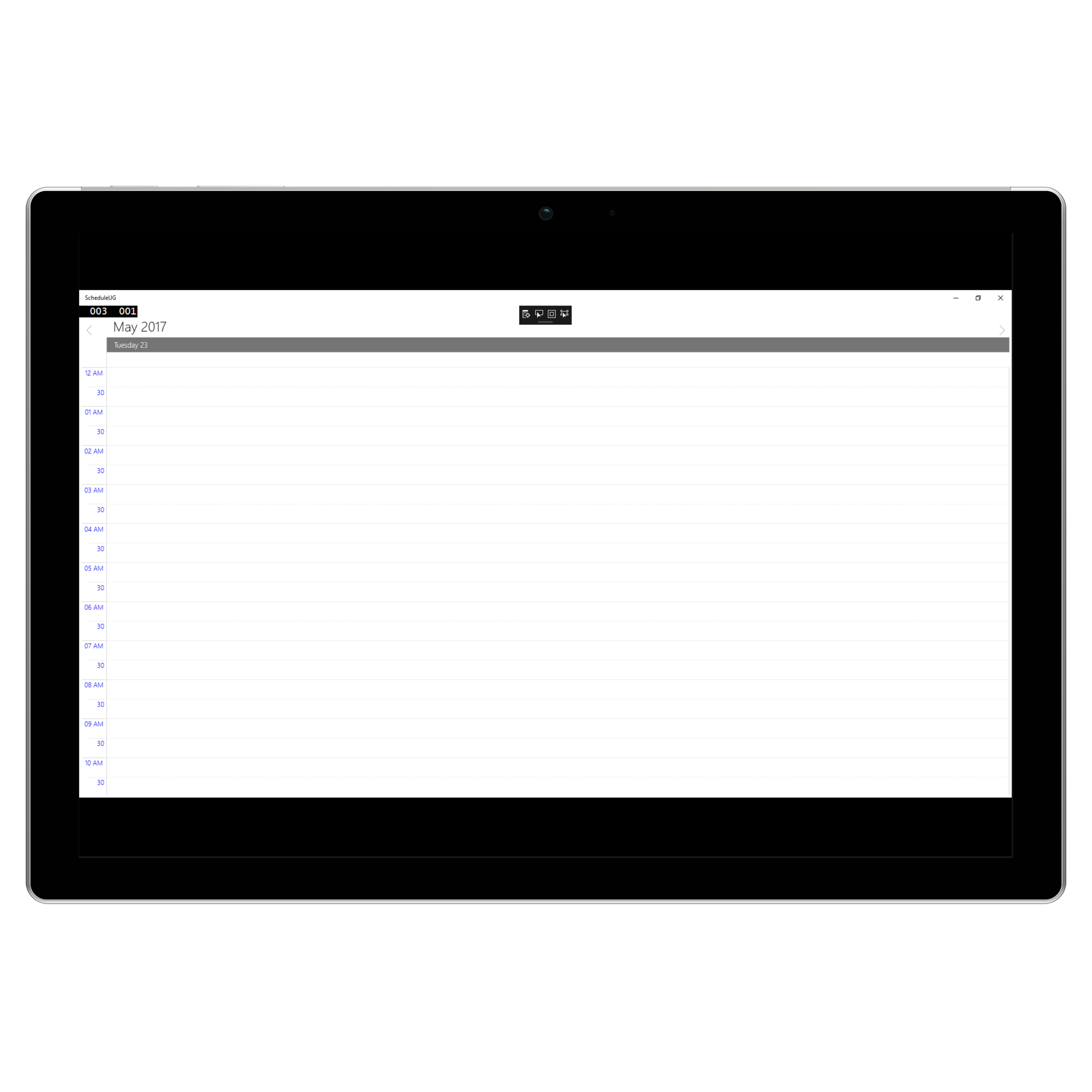 TimeLabel Appearance in UWP Schedule