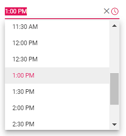 TimePicker with range values