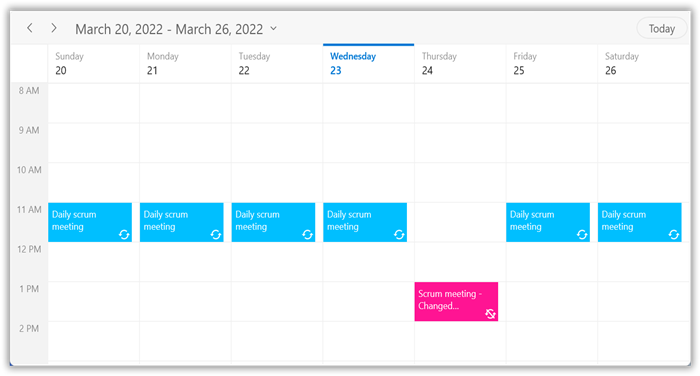 exception-appointment-to-the-recurrence-pattern-in-winui-scheduler