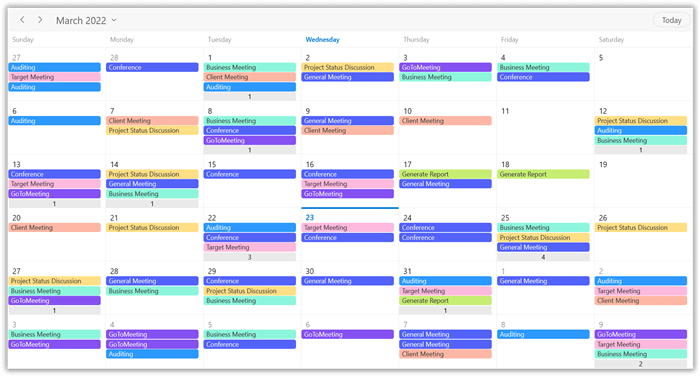 appointment-display-count-appearance-customization-in-WinUI-scheduler-month-view