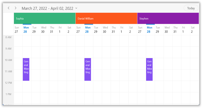 multiple-resource-sharing-resourcegroup-as-resource-week-view-in-winui-scheduler