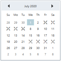 Block particular dates in WPF CalendarEdit