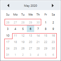 Setting minimum and maximum value in WPF CalendarEdit
