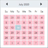 Custom UI for the day cell by using DayCellsStyle