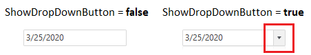 WPF DatePicker Dropdown Button
