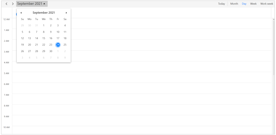 Show date picker in WPF scheduler header