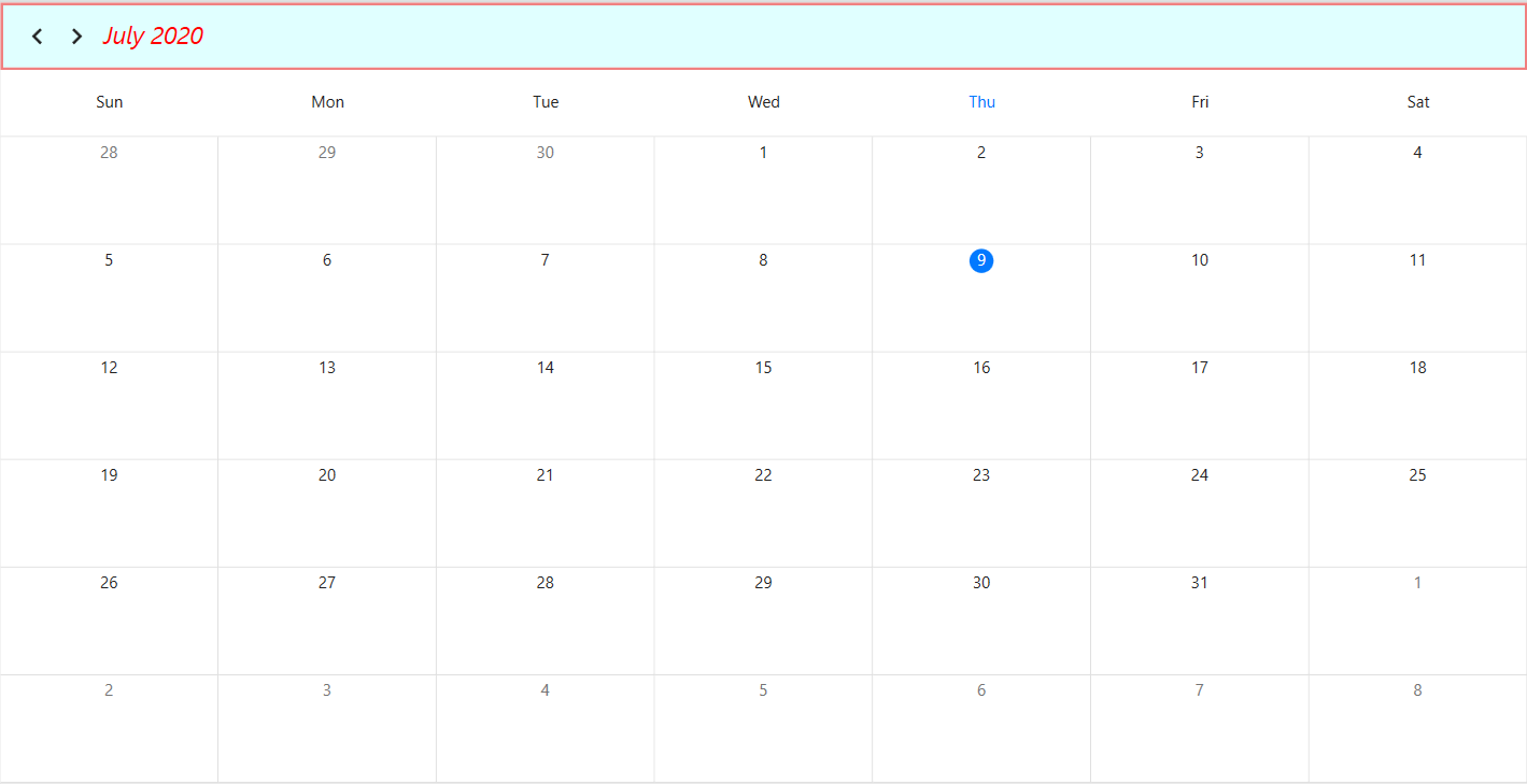 WPF Scheduler header CustomizedHeader