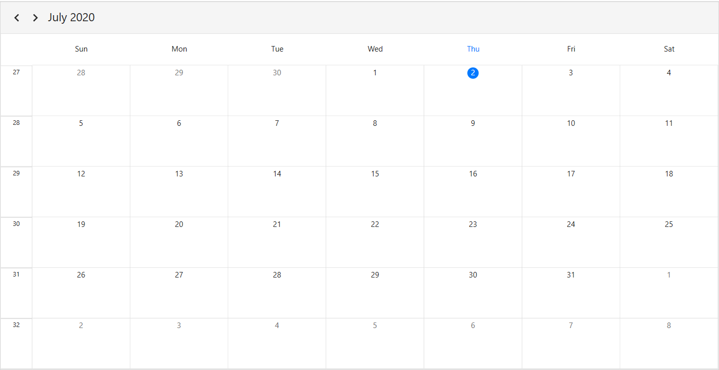 WPF Scheduler month view ShowWeekNumber