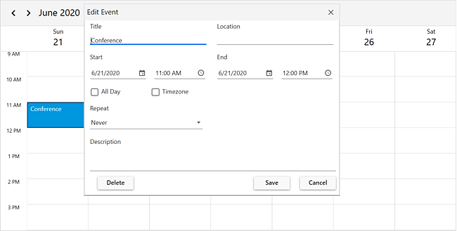 WPF Scheduler Appointment Editor