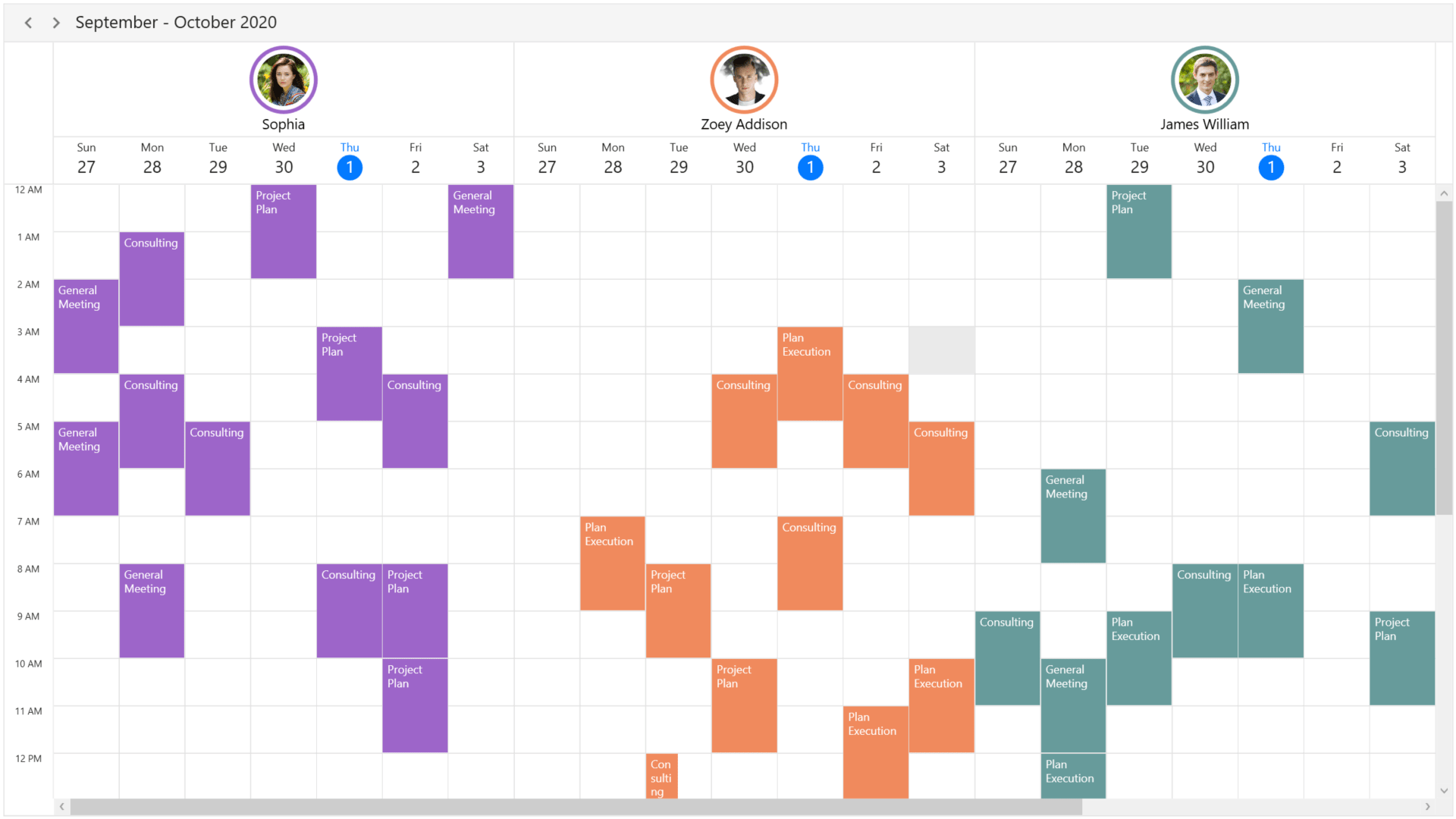 WPF scheduler custom ResourceHeaderTemplateSelector 