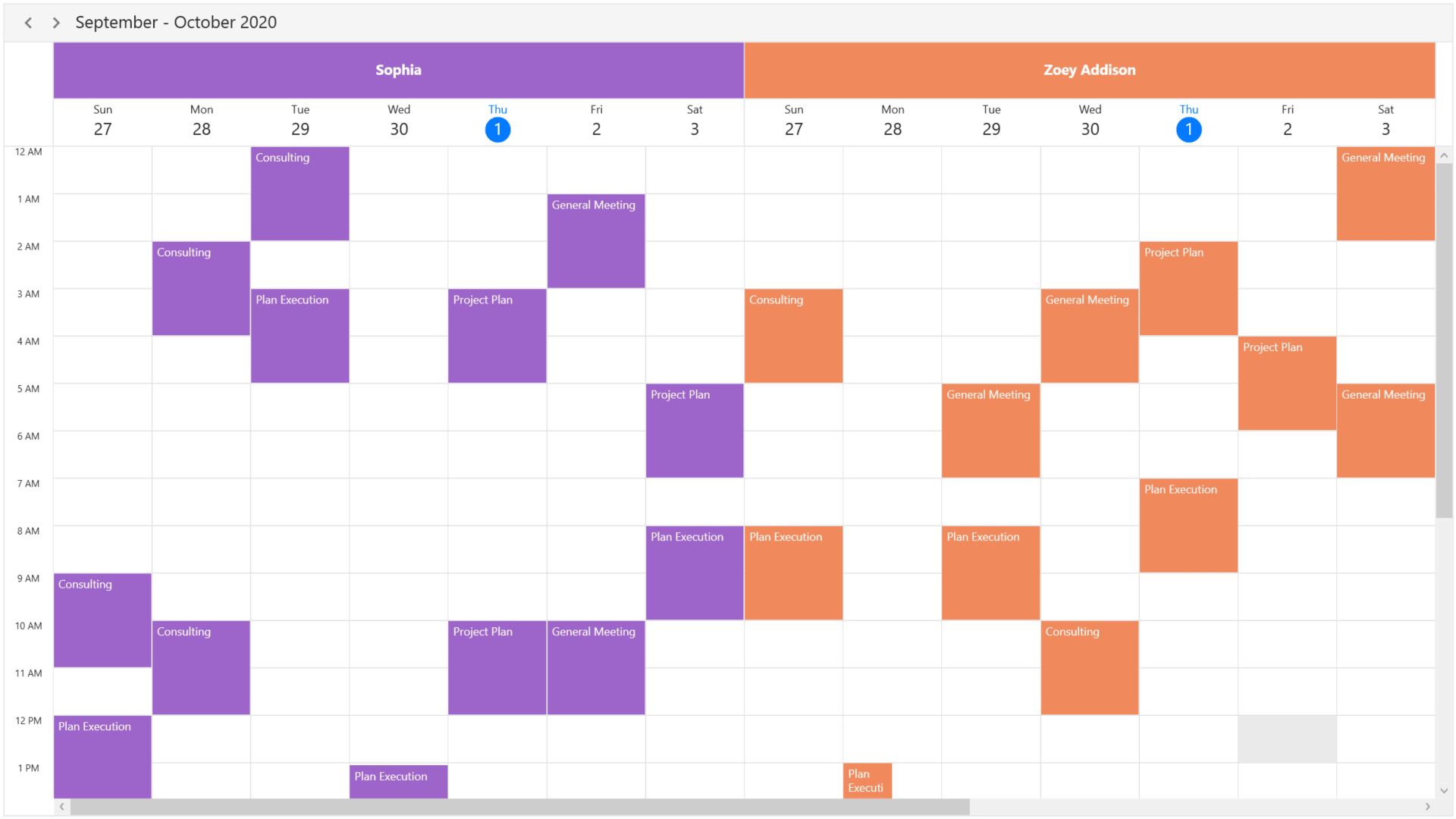 WPF scheduler Visible resource count in day view 