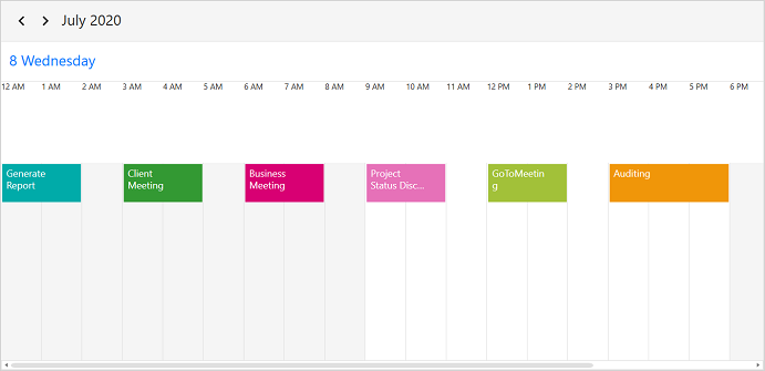 WPF Scheduler Change Time Ruler Size