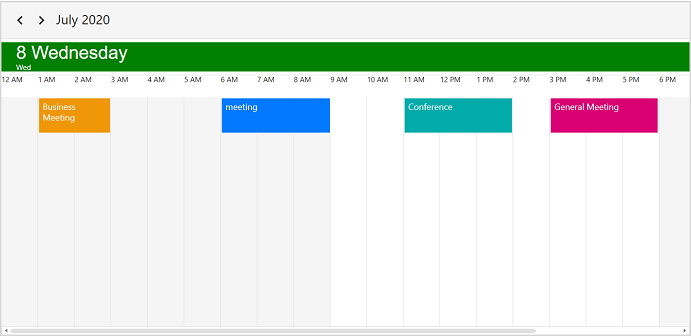WPF Scheduler View Header Style