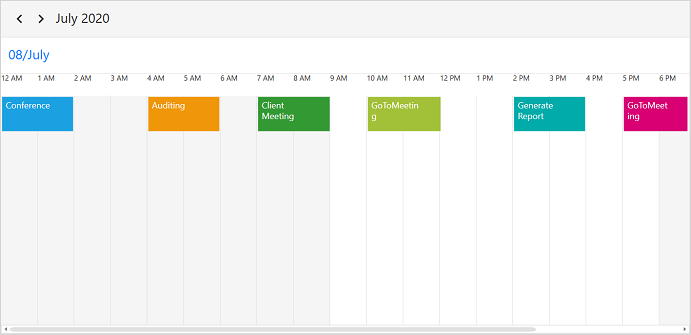 WPF Scheduler View Header Text Formatting