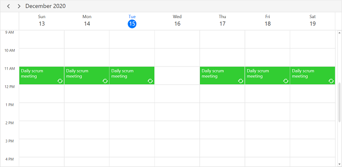 Schedule Recurrring Appointment in WPF Scheduler