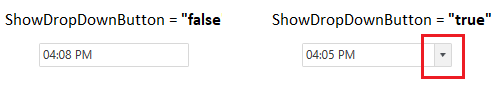 SfTimePicker hides the drop down button