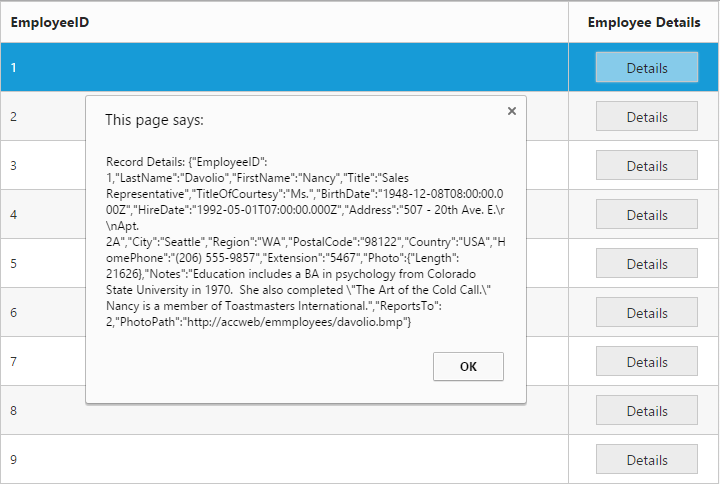 Custom Buttons in TypeScript Grid