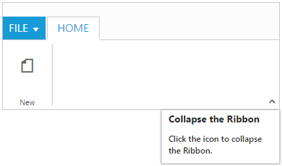 TypeScript Ribbon expand pin