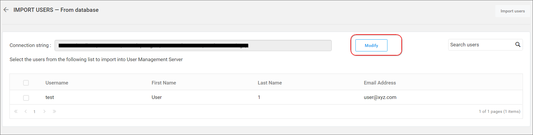 Modify Database Configuration