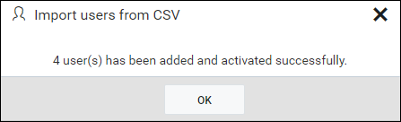 Import from CSV - Success Message