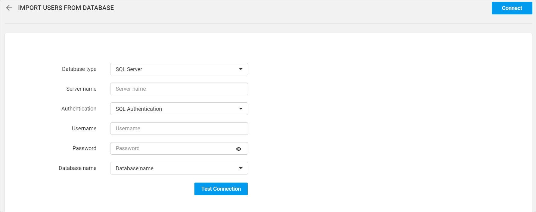 Import Users from Database - Home