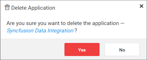 Delete Application Dialog