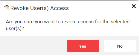 Revoke user access dialog