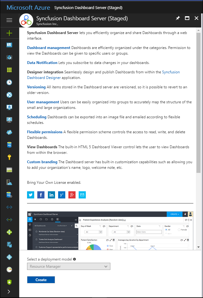 Azure portal Syncfusion User Management Server Web app