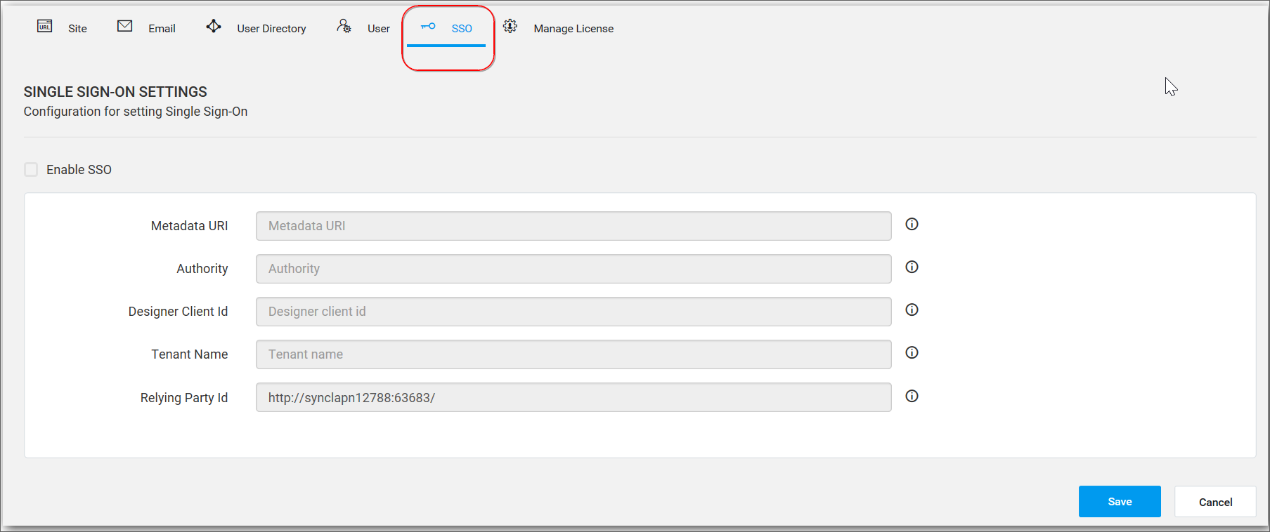 Single Sign-On Settings