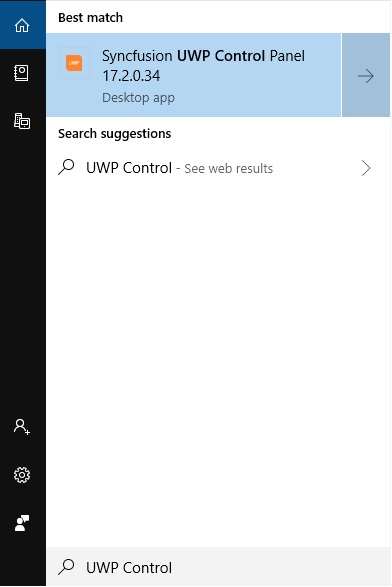 Search a UWP Control Panel from Strat
