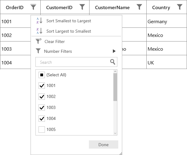 Apply the immediate filter in CheckBox Filter view in DataGrid UWP