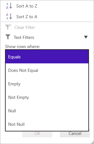 UWP DataGrid with Checkbox Filter View