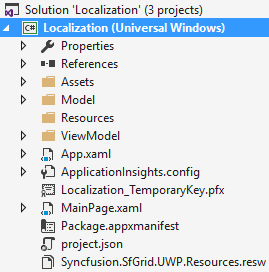 Displaying the default culture resource editing for UWP SfDataGrid