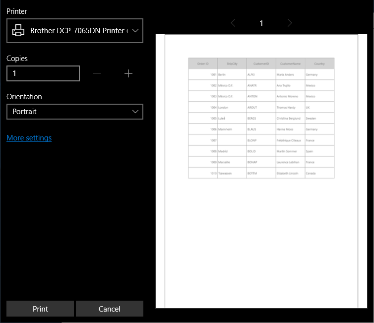 customize the column header text while printing in UWP DataGrid