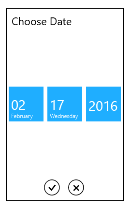 DatePicker displayed selector to pick date