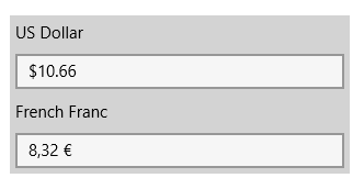 NumericTextBox Example view