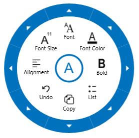 UWP SfRichTextBoxAdv displays applied different styles in radial menu
