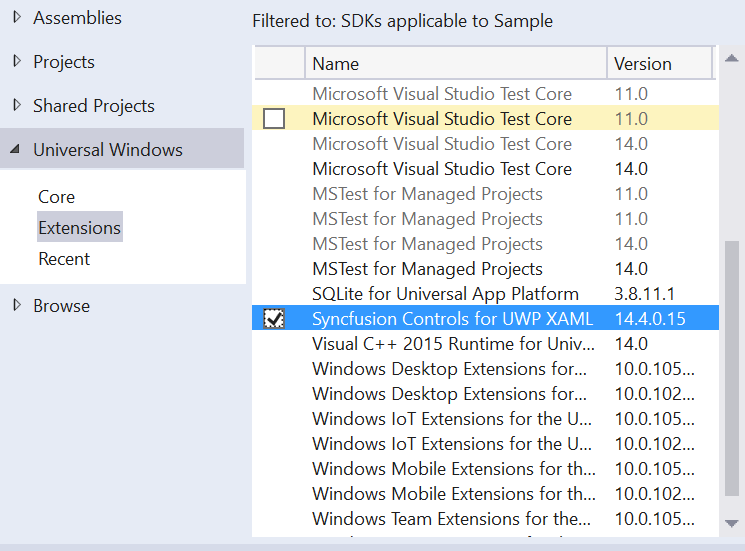 Reference Manager Dialog Windows in Visual Studio