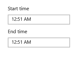 TimePicker displayed the time