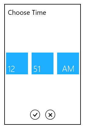 TimePicker displayed selector to pick time
