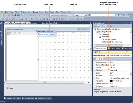 Property editor control added through designer in WindowsForms Diagram