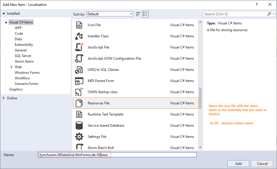 WF DataGrid Localization