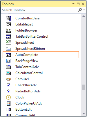 Windows forms AutoComplete drag and drop from toolbox