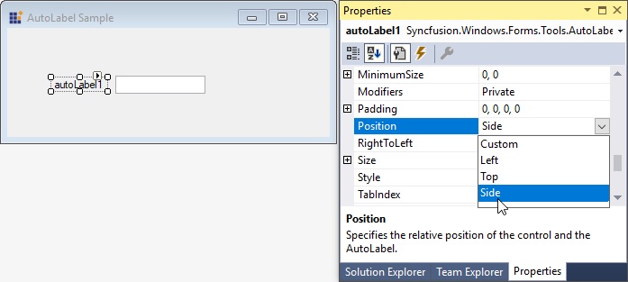 Windows Forms AutoLabel showing control position