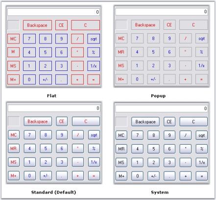 Calculator button flat styles