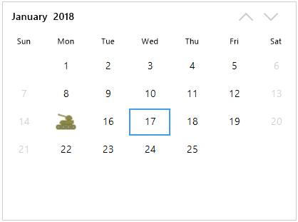 Windows Forms SfCalendar showing special date