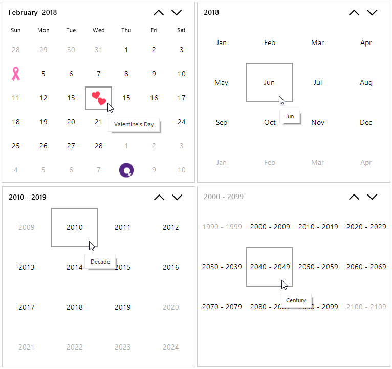 Tooltip option in WindowsForms Calendar