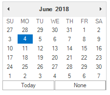Month calendar for Windows forms
