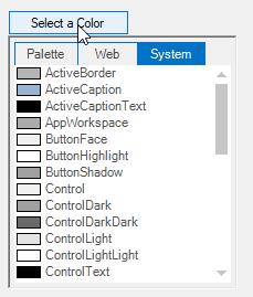 Windows Forms ColorPickerButton showing with ColorUI
